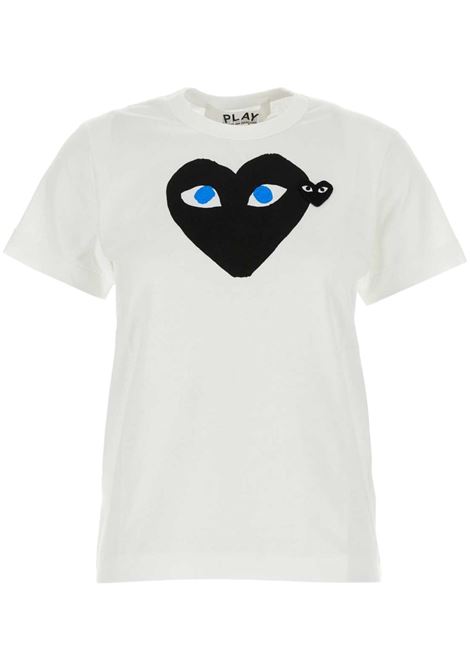 printed and embroidered t-shirt unisex white COMME DES GARÇONS PLAY | AX-T088-0511